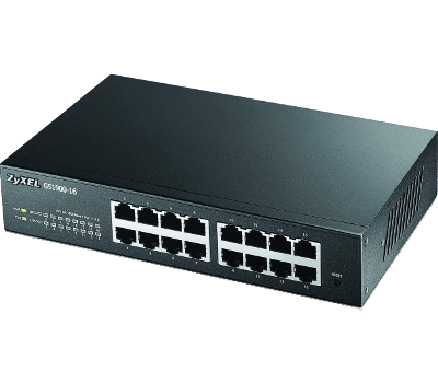 3U Server Shelf - Zyxel 16 Port Gigabit Managed, Fanless Switch