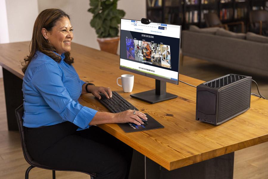 Dragon Canyon Pro -Simply NUC Marketing Image in an Business Workstation