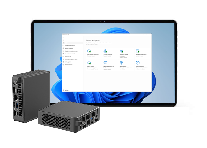 Windows 11 UI Display with NUC 15 Pro Slim Cyber Canyon