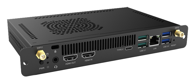 SNUC OPS 2 Rear I/O – Angled Left View