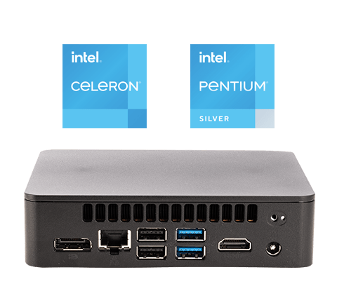 Atlas Canyon NUC Marketing Image with Intel Celeron & Pentium Badge