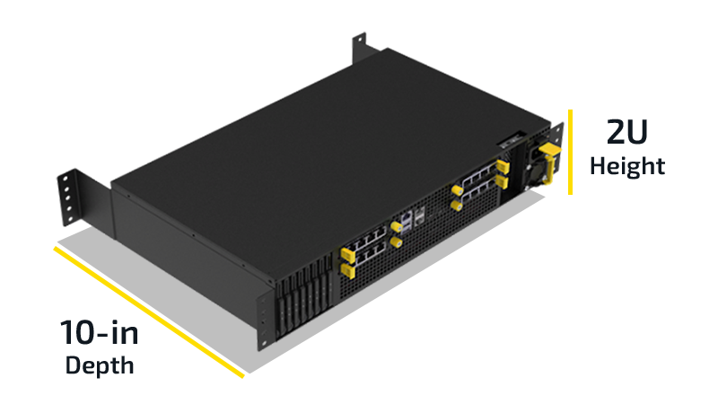 EE-8700 Top Angle View - 2U Height / 10 in depth